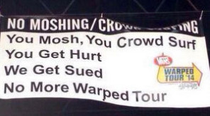 warped tour no moshing no crowd surfing