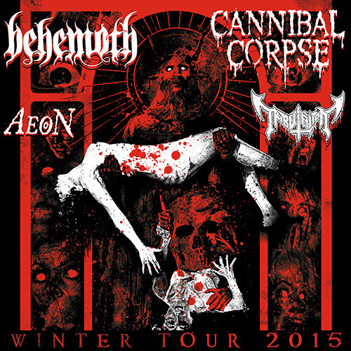 behemoth and canniba corpse 2015 tour poster