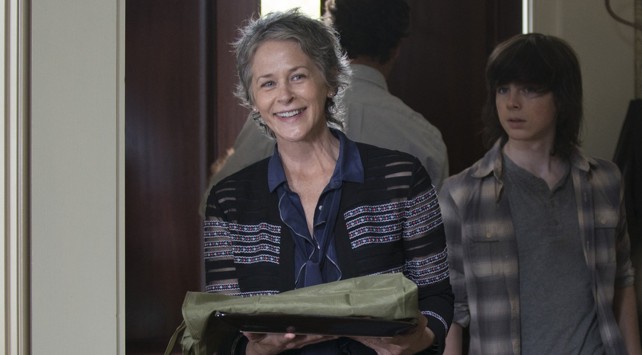 the walking dead - season 5 - forget - carol and carl arrive at the party