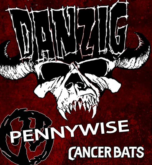 danzig tour poster 2015 with pennywise and cacer bats